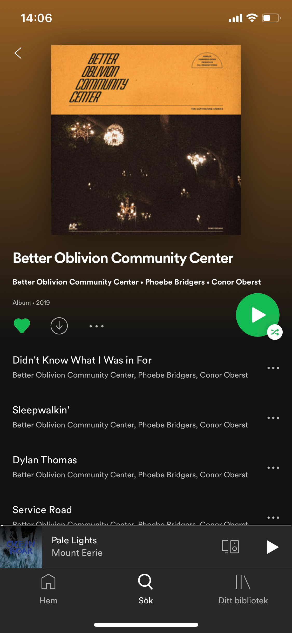 Spotify album interface